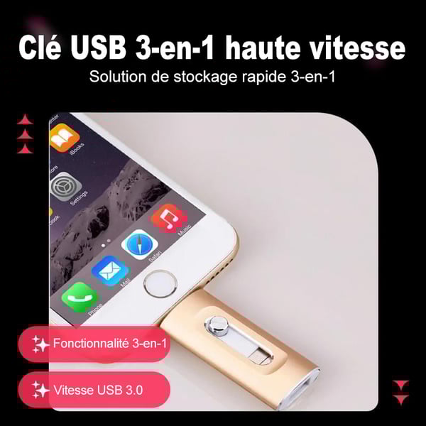 DERNIER JOUR : 49 % de réduction⚡ Clé USB 3.0 3 en 1, stockage portable haute vitesse