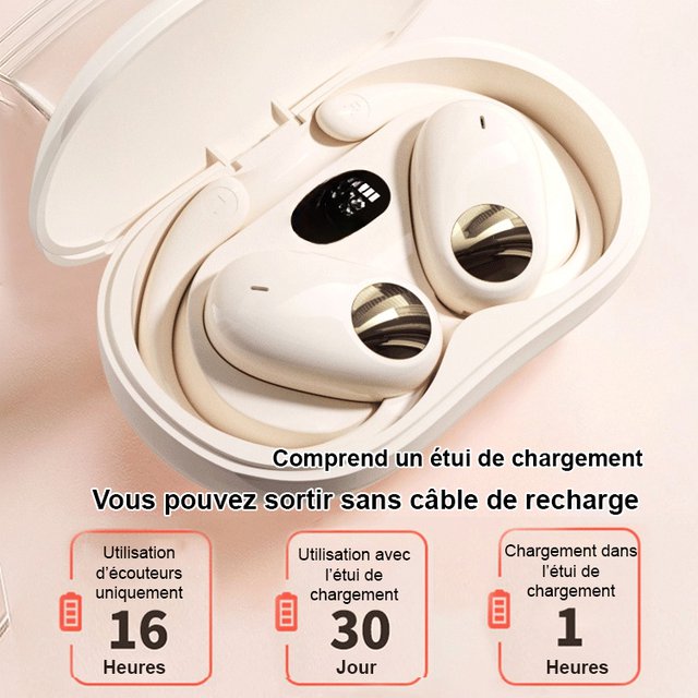 Casque d'écoute Bluetooth OWS pivotant à 80