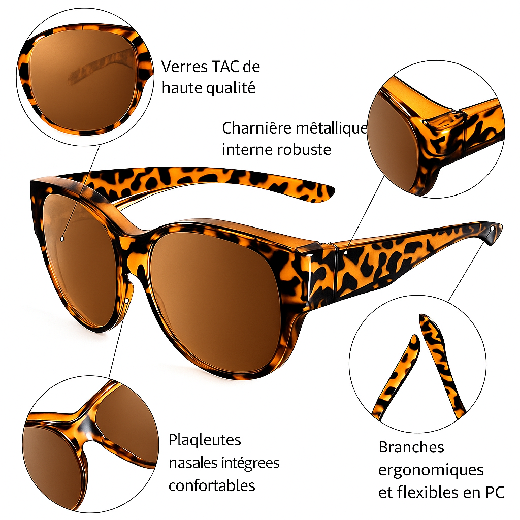 Shaydz™ | Lunettes de soleil avec protection UV400, adaptées aux lunettes