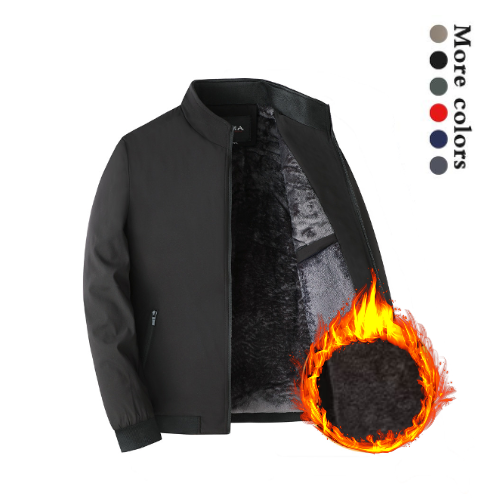 Veste zippée chaude unie pour homme – 💪 Anti-froissement, coupe-vent, imperméable à la pluie et à la neige !