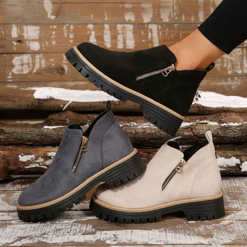 âš BEST SELLERđ„Bottines pour femmes Ă bout rond et fermeture Ă glissiĂšre sur le cĂŽtĂ©ăConfortable, antidĂ©rapant, impermĂ©ableă