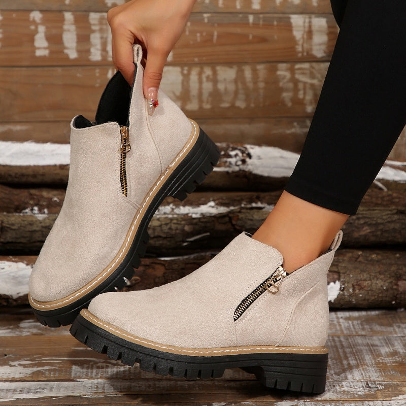 âš BEST SELLERđ„Bottines pour femmes Ă bout rond et fermeture Ă glissiĂšre sur le cĂŽtĂ©ăConfortable, antidĂ©rapant, impermĂ©ableă