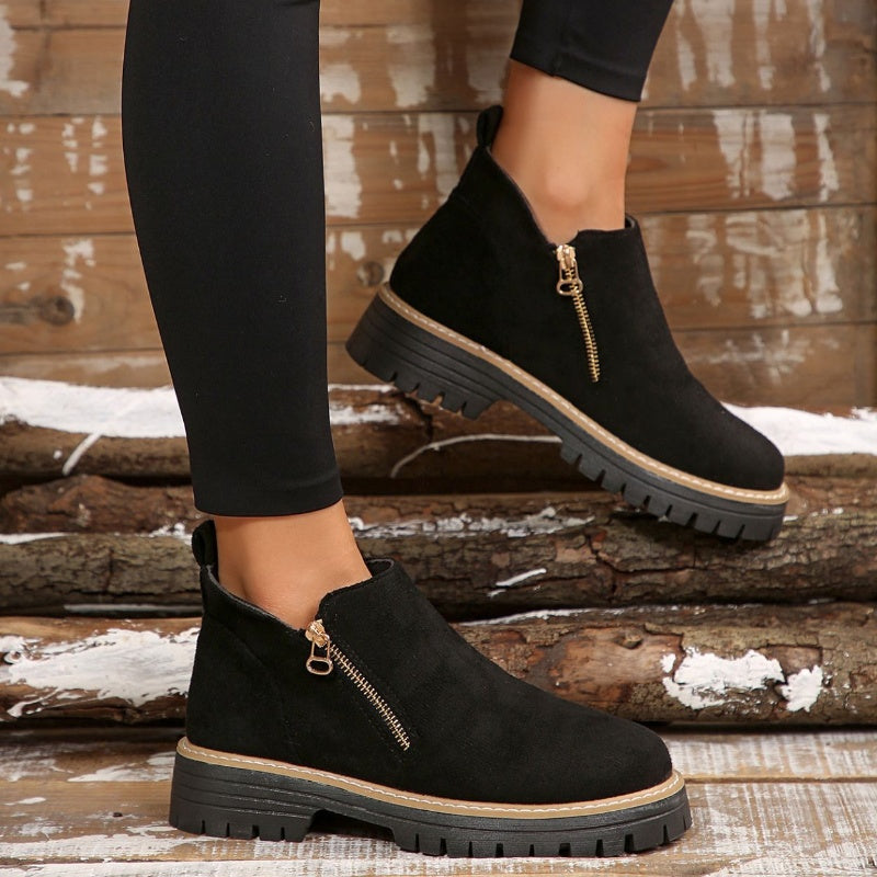âš BEST SELLERđ„Bottines pour femmes Ă bout rond et fermeture Ă glissiĂšre sur le cĂŽtĂ©ăConfortable, antidĂ©rapant, impermĂ©ableă