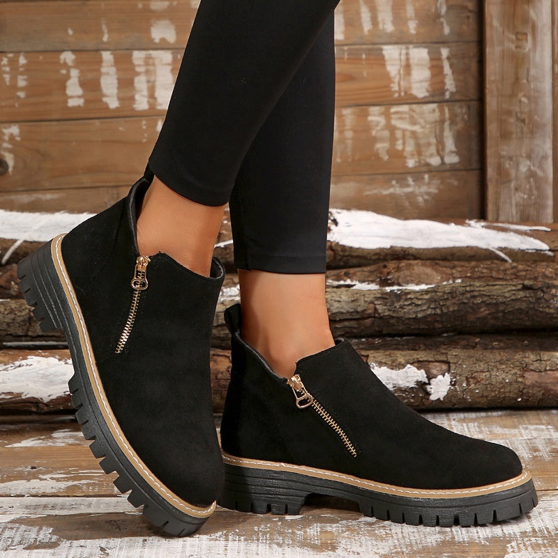 âš BEST SELLERđ„Bottines pour femmes Ă bout rond et fermeture Ă glissiĂšre sur le cĂŽtĂ©ăConfortable, antidĂ©rapant, impermĂ©ableă
