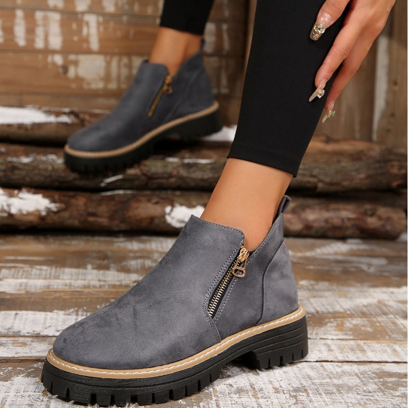 âš BEST SELLERđ„Bottines pour femmes Ă bout rond et fermeture Ă glissiĂšre sur le cĂŽtĂ©ăConfortable, antidĂ©rapant, impermĂ©ableă
