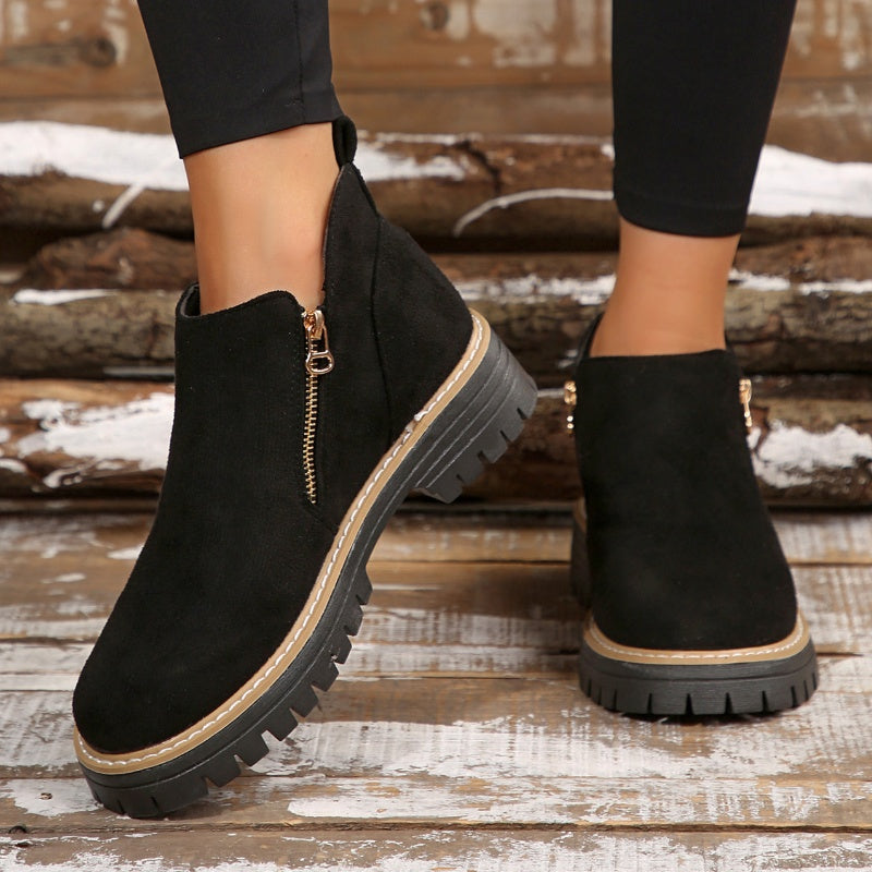 âš BEST SELLERđ„Bottines pour femmes Ă bout rond et fermeture Ă glissiĂšre sur le cĂŽtĂ©ăConfortable, antidĂ©rapant, impermĂ©ableă
