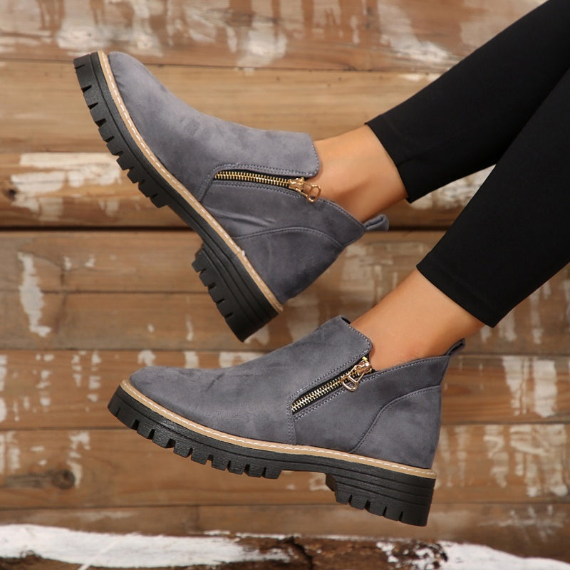 âš BEST SELLERđ„Bottines pour femmes Ă bout rond et fermeture Ă glissiĂšre sur le cĂŽtĂ©ăConfortable, antidĂ©rapant, impermĂ©ableă
