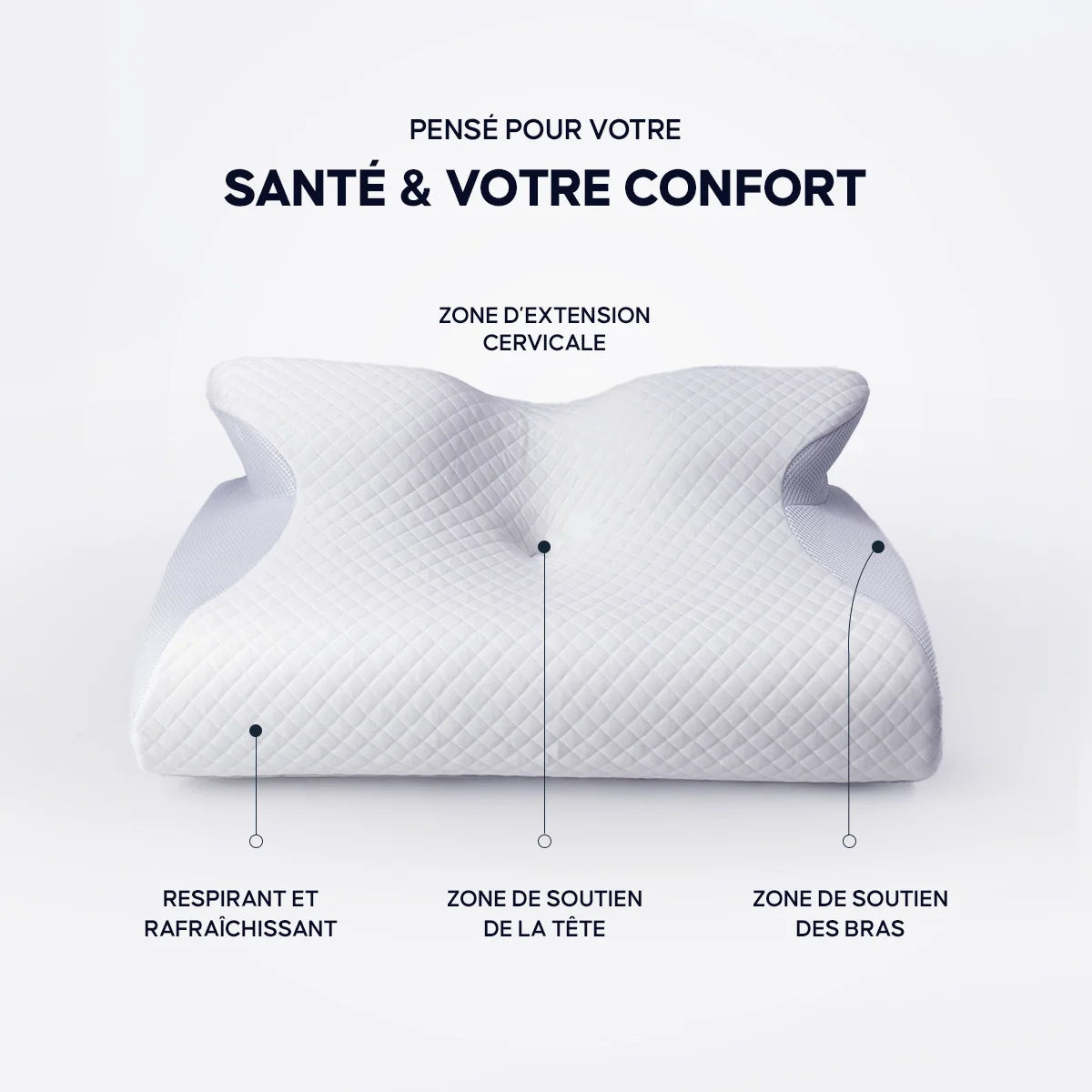 Healoa® Oreiller cervical en mousse à mémoire de forme