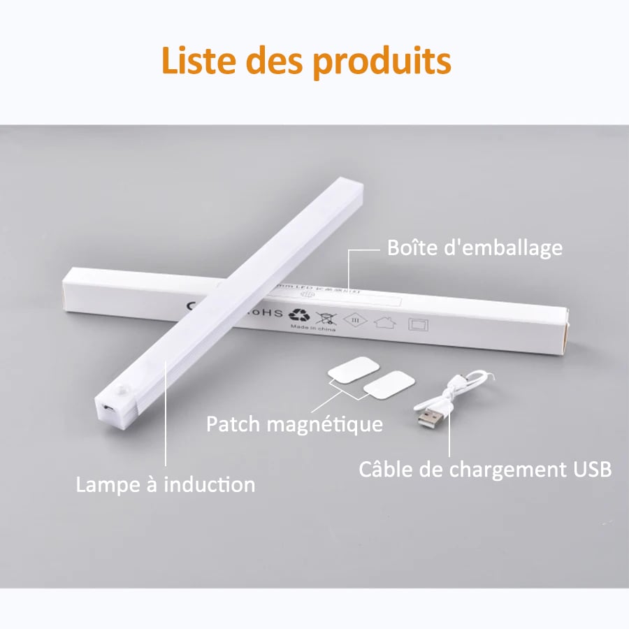 Lampes LED magnétiques rechargeables à capteur intelligent sans perforation