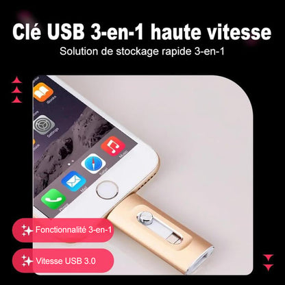 DERNIER JOUR : 49 % de réduction⚡ Clé USB 3.0 3 en 1, stockage portable haute vitesse