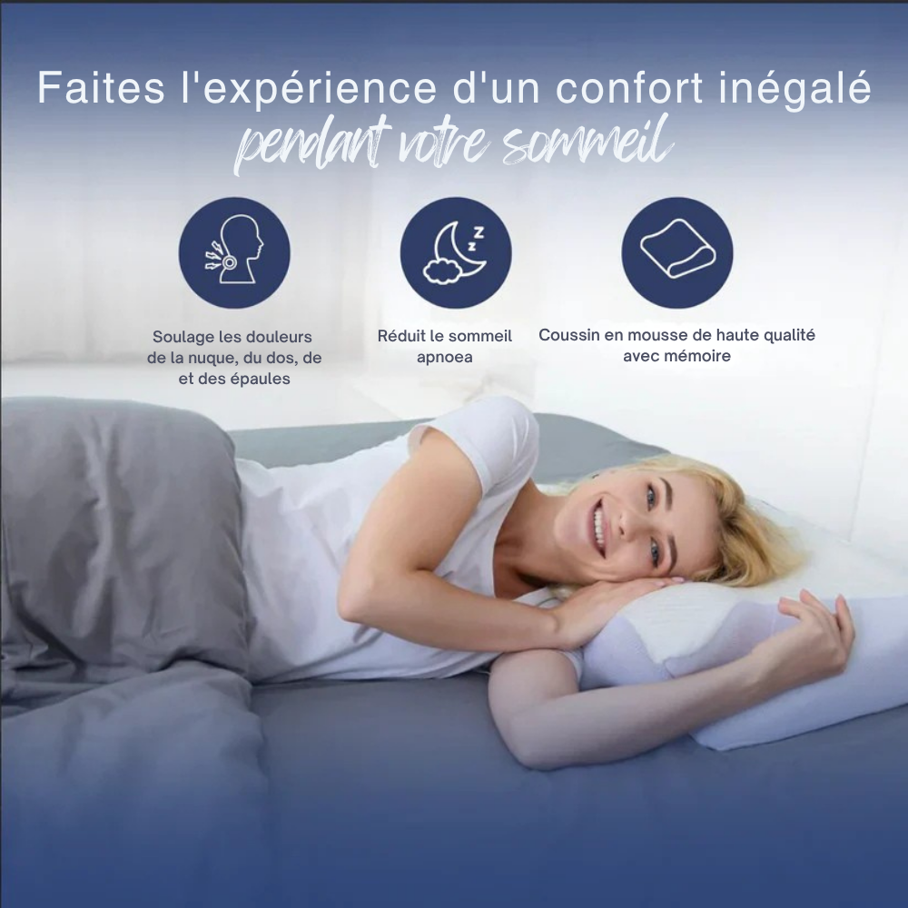 ErgoLine™ | Dormez mieux, réveillez-vous plus frais – soutien ergonomique pour le cou et le dos toute la nuit