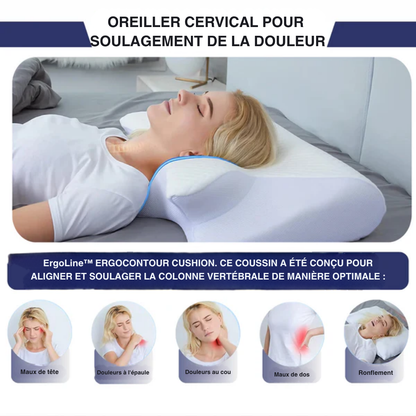 ErgoLine™ | Dormez mieux, réveillez-vous plus frais – soutien ergonomique pour le cou et le dos toute la nuit