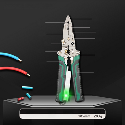 【Dix en un】Pince à dénuder multifonctionnelle à bec effilé avec testeur de tension - Stylo électrique + pince à dénuder, 2+1 fonctions pratiques
