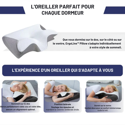 ErgoLine™ | Dormez mieux, réveillez-vous plus frais – soutien ergonomique pour le cou et le dos toute la nuit