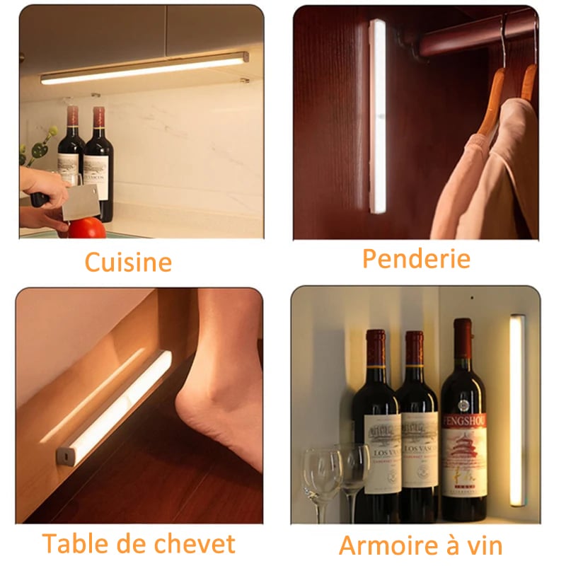 Lampes LED magnétiques rechargeables à capteur intelligent sans perforation