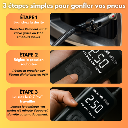 C17 Pro™ – Compresseur d’Air Professionnel et Intelligent Sans Fil