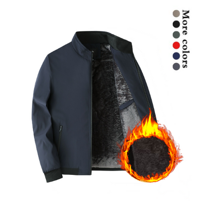 Veste zippée chaude unie pour homme – 💪 Anti-froissement, coupe-vent, imperméable à la pluie et à la neige !