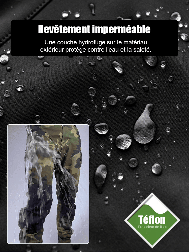 Pantalon tactique imperméable et extensible pour homme