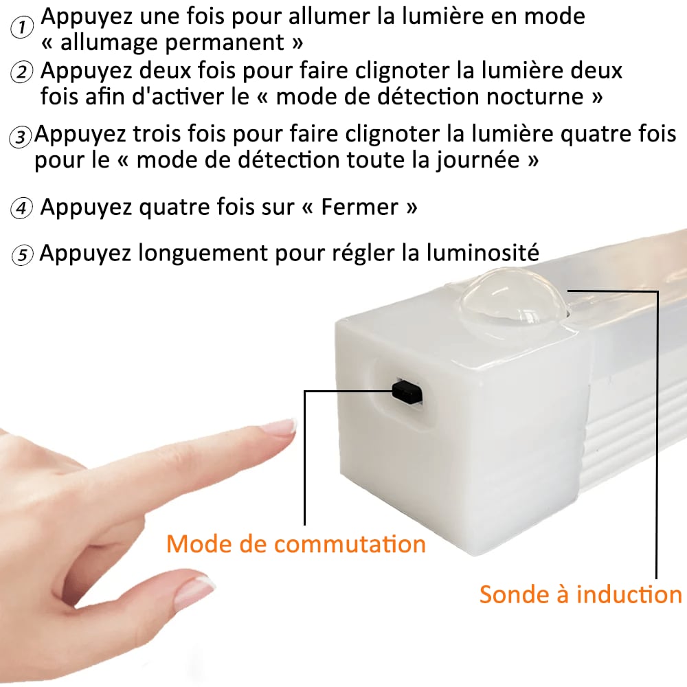 Lampes LED magnétiques rechargeables à capteur intelligent sans perforation