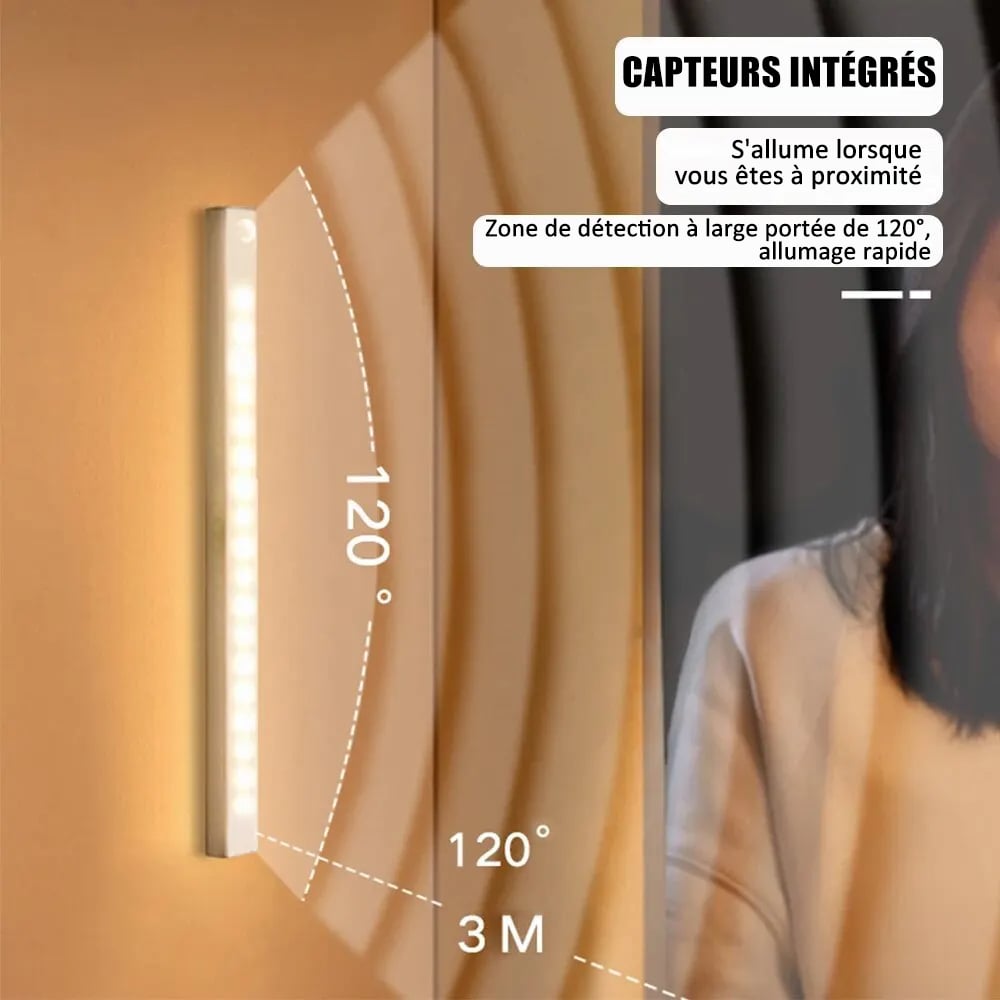 Lampes LED magnétiques rechargeables à capteur intelligent sans perforation