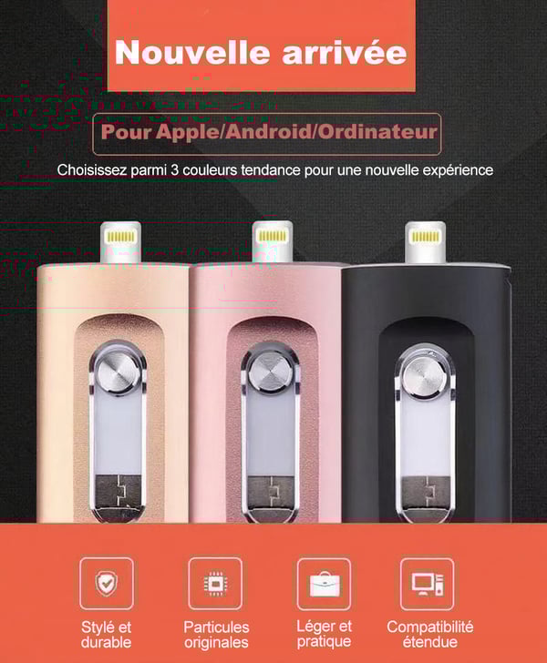 DERNIER JOUR : 49 % de réduction⚡ Clé USB 3.0 3 en 1, stockage portable haute vitesse