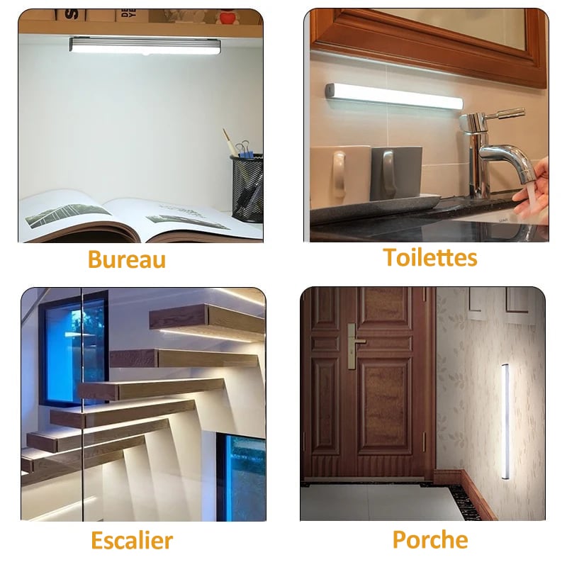 Lampes LED magnétiques rechargeables à capteur intelligent sans perforation