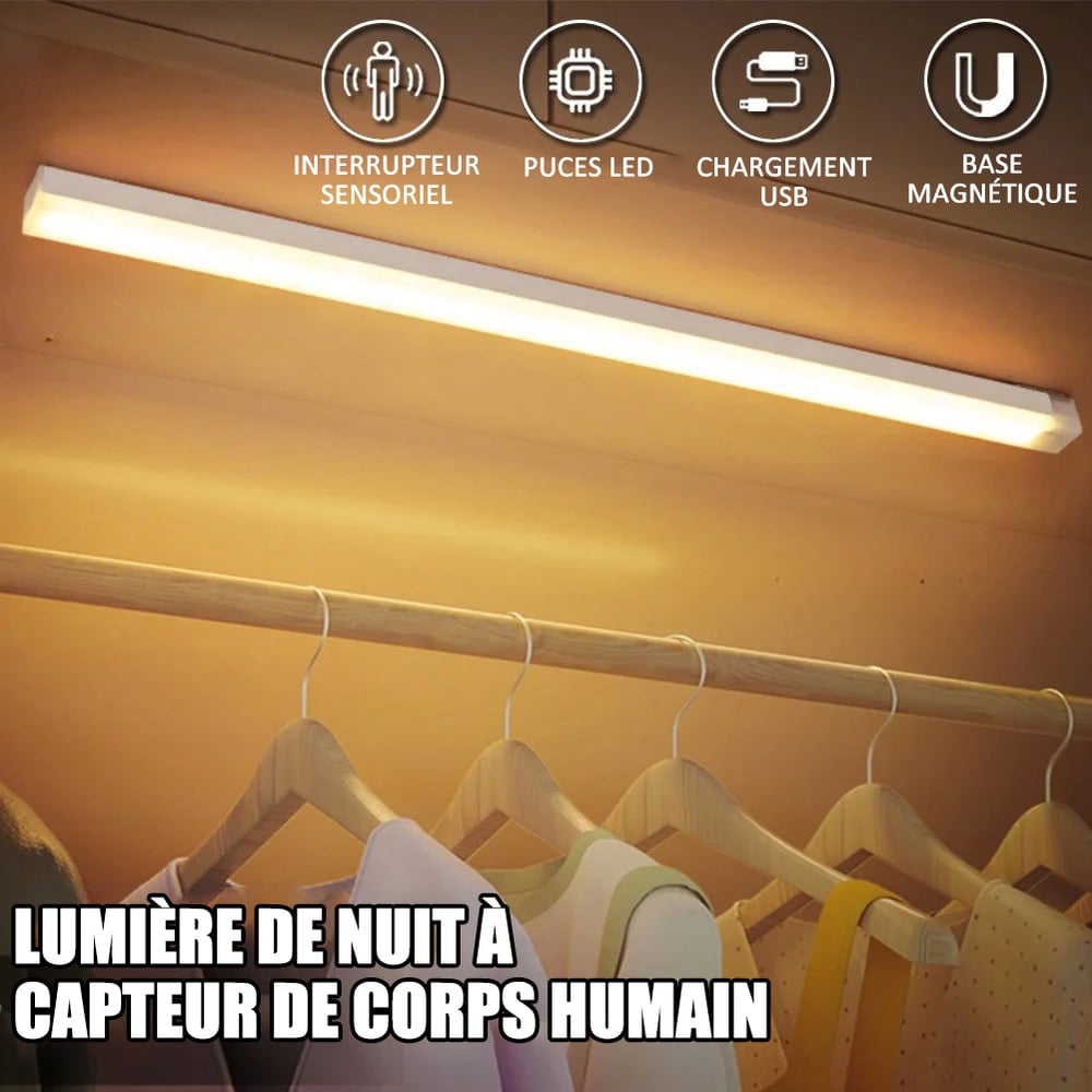 Lampes LED magnétiques rechargeables à capteur intelligent sans perforation