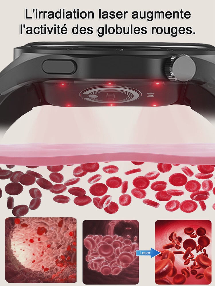 Montre SL intelligente étanche, analyse de la glycémie et du pouls