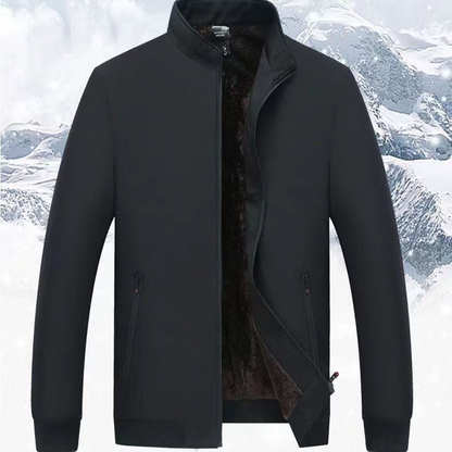 Veste zippée chaude unie pour homme – 💪 Anti-froissement, coupe-vent, imperméable à la pluie et à la neige !