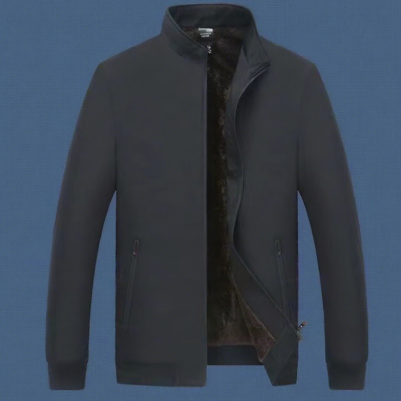 Veste zippée chaude unie pour homme – 💪 Anti-froissement, coupe-vent, imperméable à la pluie et à la neige !