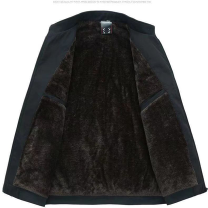 Veste zippée chaude unie pour homme – 💪 Anti-froissement, coupe-vent, imperméable à la pluie et à la neige !