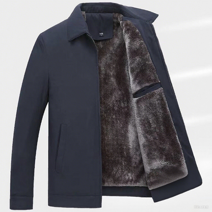 Veste zippée chaude unie pour homme – 💪 Anti-froissement, coupe-vent, imperméable à la pluie et à la neige !